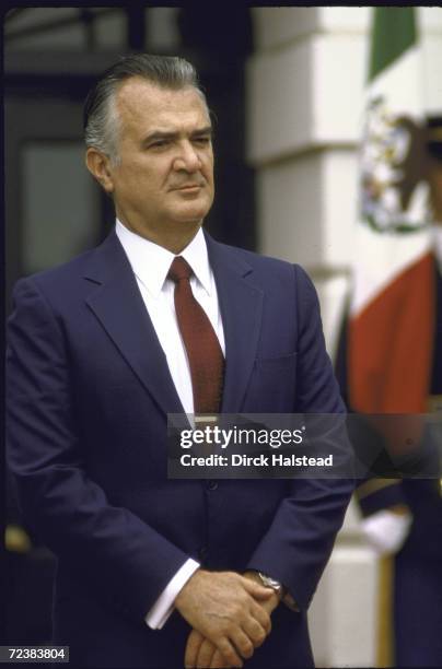 Mexican President Miguel de la Madrid at the White House.