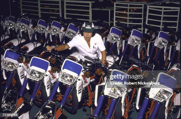 Worker at Honda motorcycle plant.