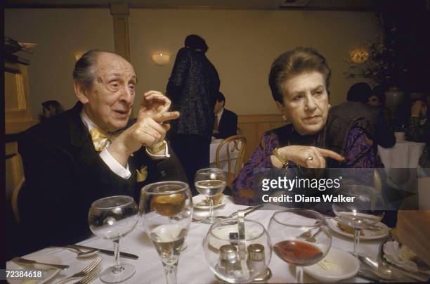 Pianist Vladimir Horowitz with wife Wanda at Sistina restaurant.