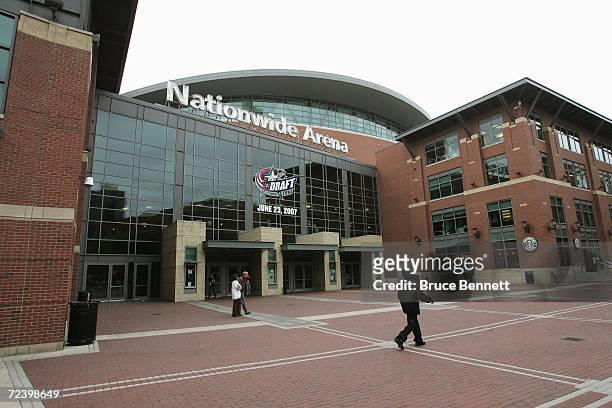General view of Nationwide Arena, home of the upcoming June 2007 NHL Draft, prior to the NHL game between the San Jose Sharks and the Columbus Blue...