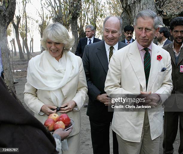 Camilla, Duchess of Cornwall, Prince Charles, Prince of Wales and SAS Prince Karim Aga Khan IV the hereditary Imam of the Shia Imami Ismaili Muslims,...