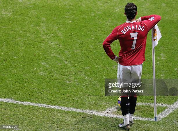 Cristiano Ronaldo of Manchester United in action during the Barclays Premiership match between Manchester United and Portsmouth at Old Trafford on...
