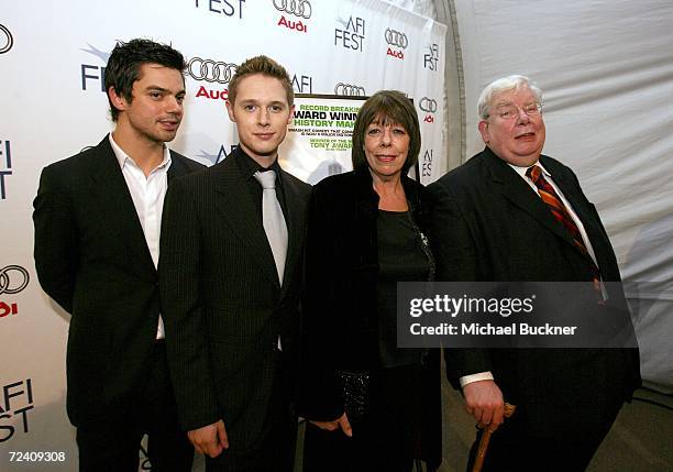 Actors Dominic Cooper, Samuel Anderson, Frances de la Tour and Richard Griffiths arrive at the North American premiere of "The History Boys" during...