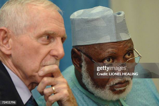 Kinshasa, Democratic Republic of the Congo: Former Nigerian President Abdusalami Aboubacar , part of the Africa Forum, listens to the special...