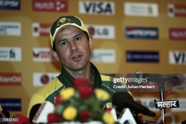 Australian captain Ricky Ponting addresses a press conference after winning the final of The ICC Champions Trophy match between Australia and The...