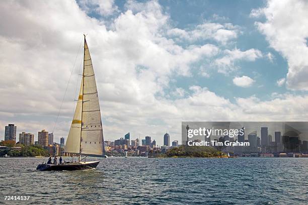Yacht sails in Sydney Harbour, Australia.