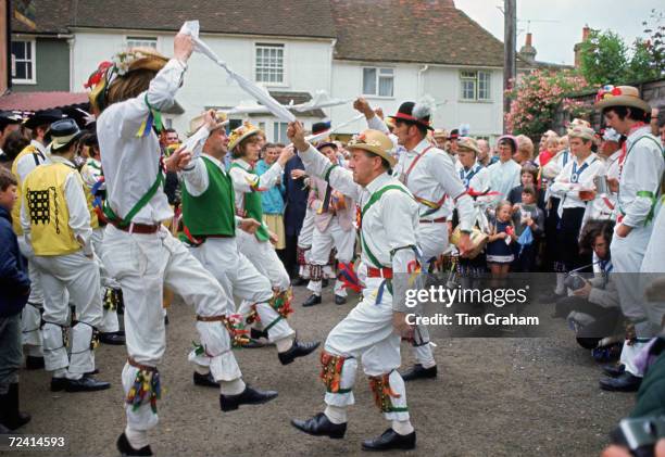 Male dancers Morris Dancing, Essex., United Kingdom.