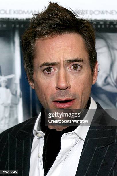 Actor Robert Downey Jr. Arrives for the movie premiere of Fur: An Imaginary Portrait of Diane Arbus at Chelsea West Theater November 05, 2006 in New...