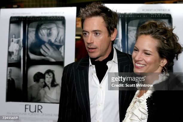 Actor Robert Downey Jr. And wife Susan Downey arrive for the movie premiere of Fur: An Imaginary Portrait of Diane Arbus at Chelsea West Theater...