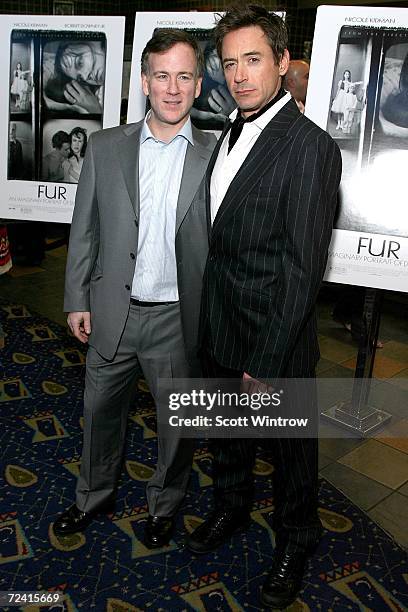 Director Steven Shainberg and actor Robert Downey Jr. Arrive for the movie premiere of Fur: An Imaginary Portrait of Diane Arbus at Chelsea West...