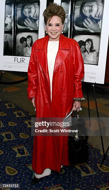 Columnist Cindy Adams arrives for the movie premiere of Fur: An Imaginary Portrait of Diane Arbus at Chelsea West Theater November 05, 2006 in New...