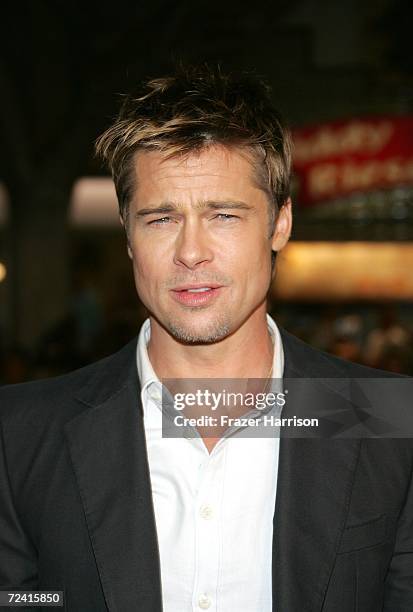 Actor Brad Pitt arrives at the Paramount Vantage premiere of "Babel" held at the FOX Westwood Village theatre on November 5, 2006 in Westwood,...