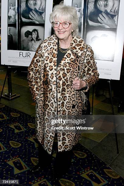 Biographer Patricia Bosworth arrives for the movie premiere of Fur: An Imaginary Portrait of Diane Arbus at Chelsea West Theater November 5, 2006 in...