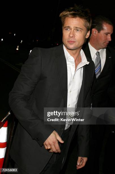 Actor Brad Pitt arrives at the Paramount Vantage premiere of "Babel" held at the FOX Westwood Village theatre on November 5, 2006 in Westwood,...