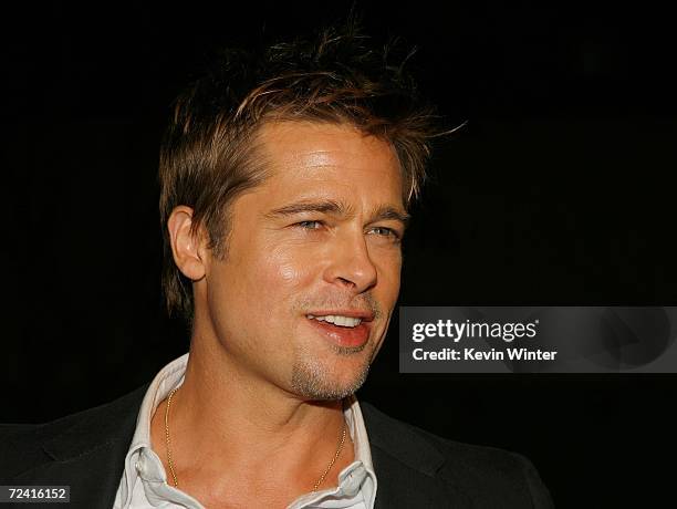 Actor Brad Pitt arrives at the Paramount Vantage premiere of "Babel" held at the FOX Westwood Village theatre on November 5, 2006 in Westwood,...