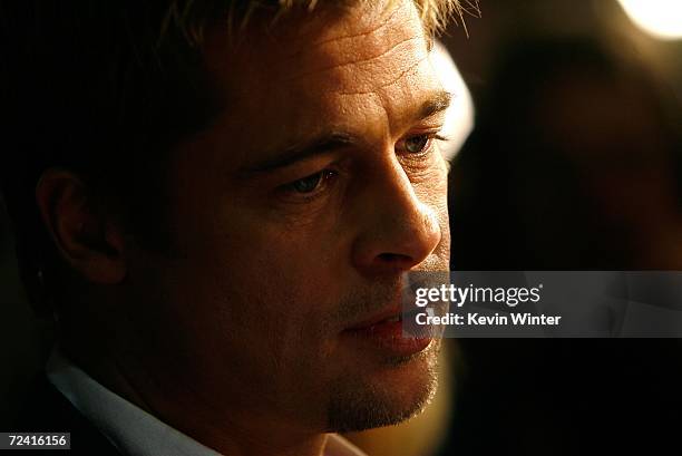 Actor Brad Pitt arrives at the Paramount Vantage premiere of "Babel" held at the FOX Westwood Village theatre on November 5, 2006 in Westwood,...