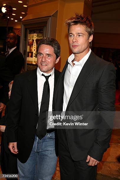 Of Paramount Pictures Brad Grey and actor Brad Pitt arrive at the Paramount Vantage premiere of "Babel" held at the FOX Westwood Village theatre on...