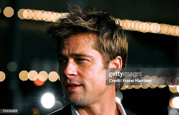 Actor Brad Pitt arrives at the Paramount Vantage premiere of "Babel" held at the FOX Westwood Village theatre on November 5, 2006 in Westwood,...