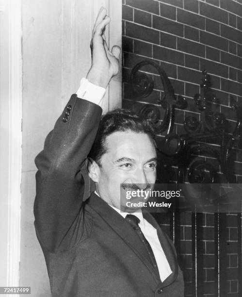 Turkish prime minister Mustafa Bulent Ecevit arrives at 10 Downing Street for talks with his British counterpart Harold Wilson, 17th July 1974.