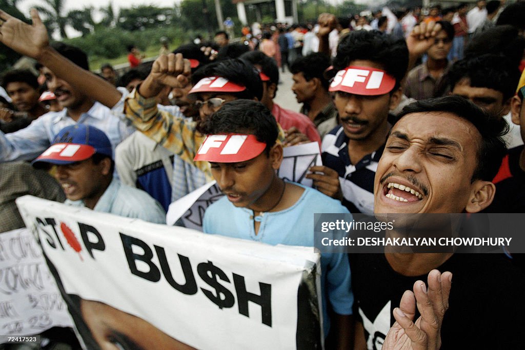 Leftist Activists Indian leftist activists shout anti-US slogans during a demonstration ...