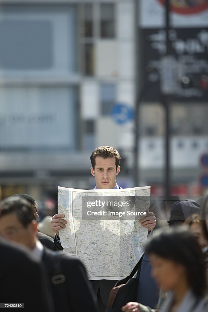 Man reading map