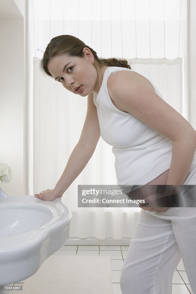 Worried pregnant woman