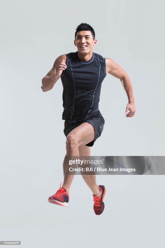 Male athlete running