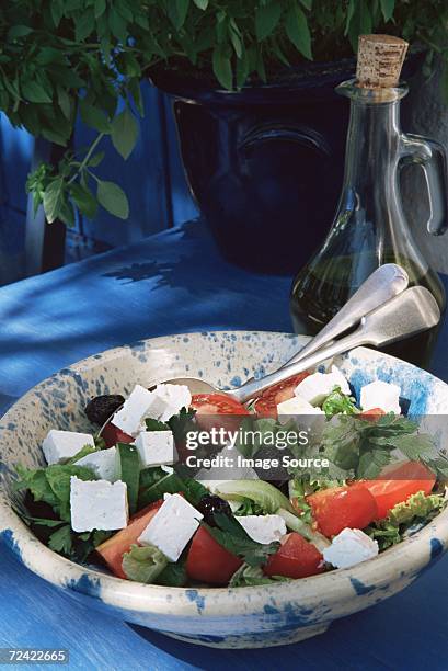 greek salad - greek salad stock pictures, royalty-free photos & images