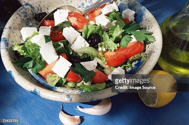 greek salad - greek food imagens e fotografias de stock