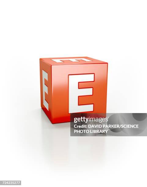 red cube e - number 8 stock illustrations