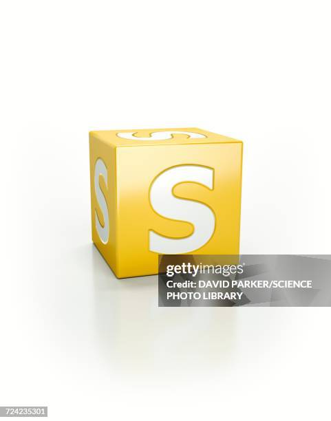 stockillustraties, clipart, cartoons en iconen met yellow cube, s - letter s