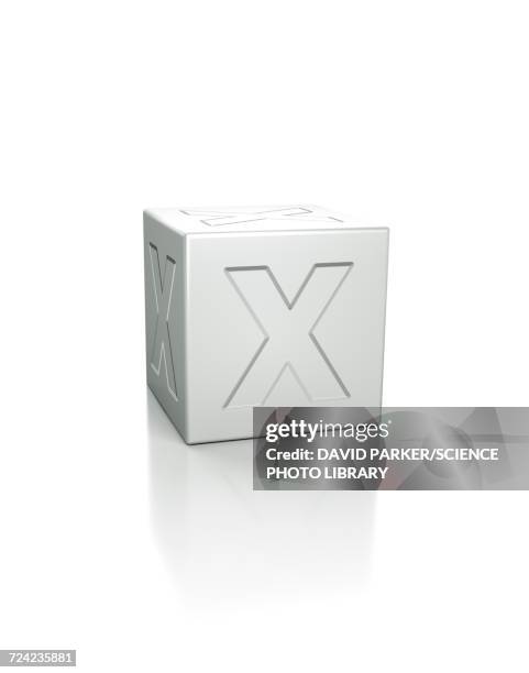 cube with the letter x embossed - foot bone stock illustrations
