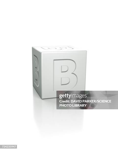 cube with the letter b embossed - diffused light stock illustrations