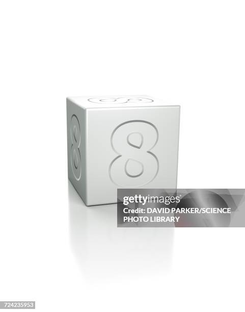 cube with the number 8 embossed - number 8 stock illustrations