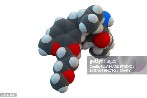 aliskiren hypertension drug molecule - angiotensin stock illustrations