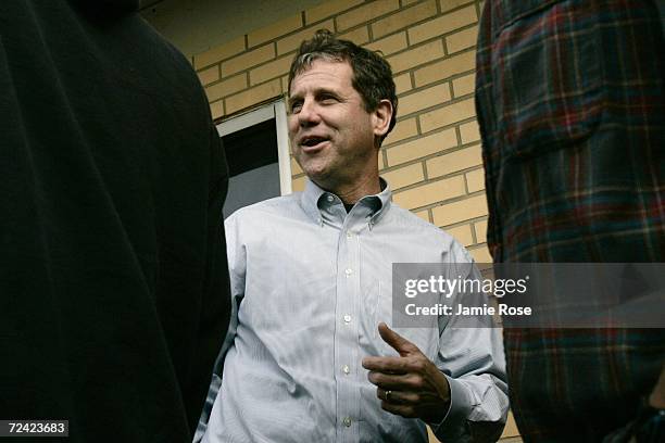 Ohio Democratic U.S. Senate candidate Sherrod Brown meets with workers at the Ford Engine Plant November 6, 2006 in Brook Park, Ohio. Working his...