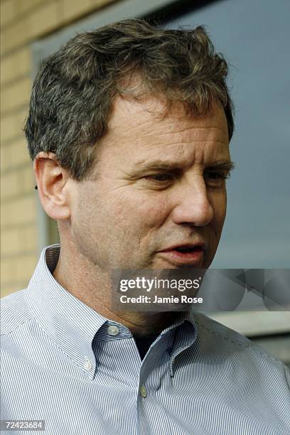 Ohio Democratic U.S. Senate candidate Sherrod Brown meets with workers at the Ford Engine Plant November 6, 2006 in Brook Park, Ohio. Working his...