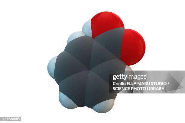 benzoic acid molecule - benzoic acid stock illustrations