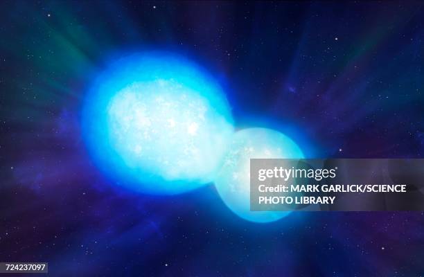 ilustraciones, imágenes clip art, dibujos animados e iconos de stock de artwork of colliding neutron stars - onda gravitacional