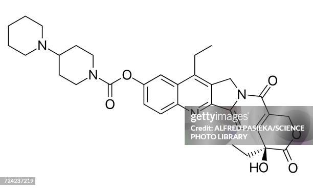 ilustraciones, imágenes clip art, dibujos animados e iconos de stock de irinotecan cancer drug, formulae - estructura molecular