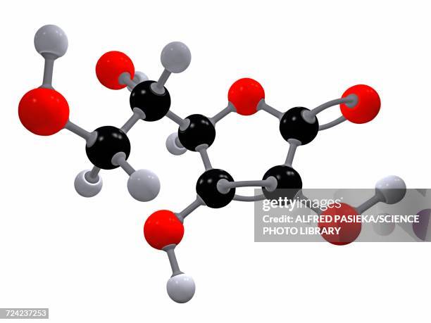 vitamin c ascorbic acid molecule - ascorbic acid stock illustrations