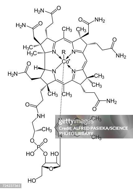 vitamin b12 cobalamin, skeletal formula - ビタミンb3点のイラスト素材／クリップアート素材／マンガ素材／アイコン素材