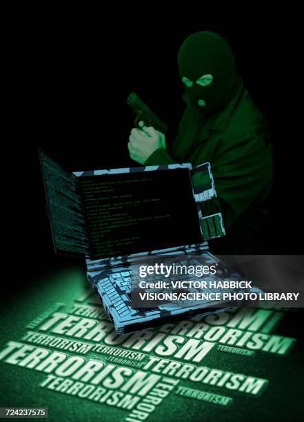cyber terrorism - cyber warfare stock illustrations