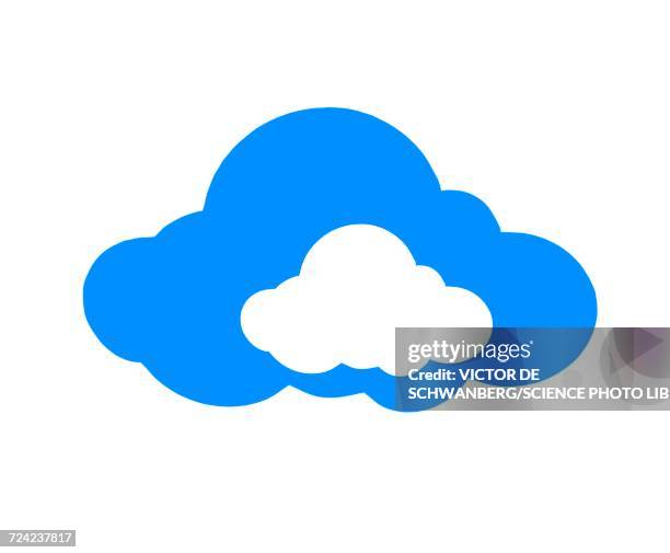 blue and white cloud - cloud computing blue stock illustrations