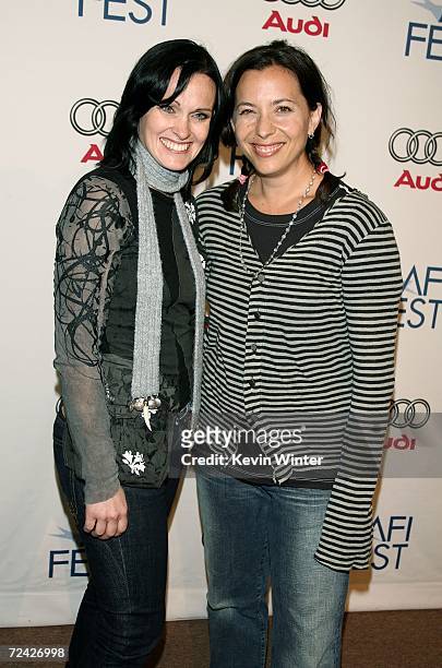 Writer/Director Moon Unit Zappa and actress Ann Devaney arrive at the screening of Shorts Program 1 during the AFI FEST 2006 presented by Audi held...
