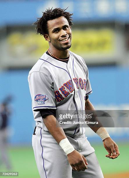 Jose Reyes of the New York Mets is seen during the Aeon All Star Series Day 4 - MLB v Japan All-Stars at the Kyocera Dome on November 7, 2006 in...