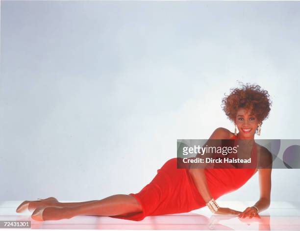 Portrait of singer Whitney Houston.