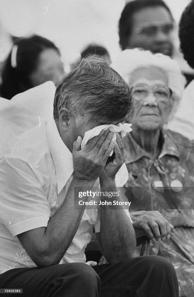 Ceasar Chavez's (C) during his fast on behalf of the UFW