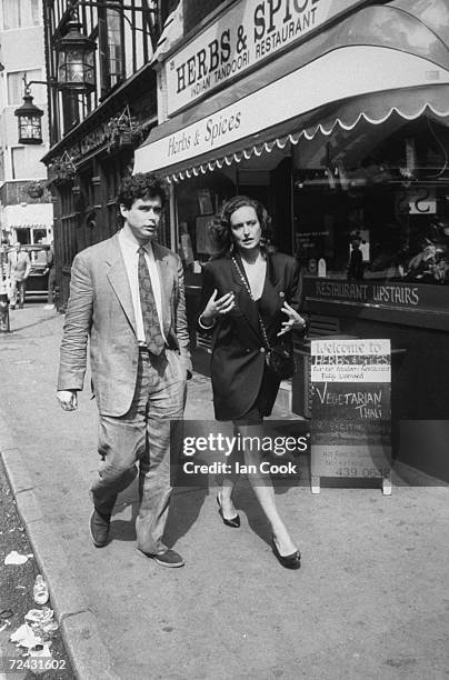 American novelist, Jay McInerney with publicist Caroline Michel during his 10-city book tour.