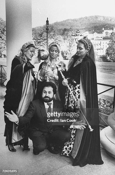 Wolfgang Schrell, owner of Rent-a-Royal, with three of his Rent-a-Royal employees, Baronesses Barbara von Frankenberg, Manuela von Wittgenstein &...